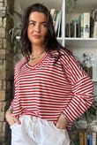  Perfect Breton V Long Sleeve Top Rouge /20
